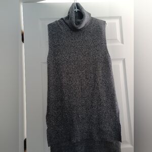 Banana Republic Womens Size L Dark Gray Turtleneck Skeeveless sweater dress tuni